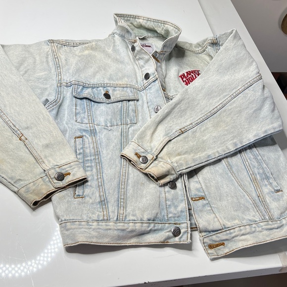 Planet Hollywood Chicago Sz S Vintage 1991 Acid Washed Loose Fit Denim Jacket - Picture 12 of 13